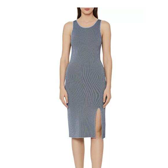 REISS Charlie Rib-Knit Body-Con Dress - Size 8 - Picture 1 of 5